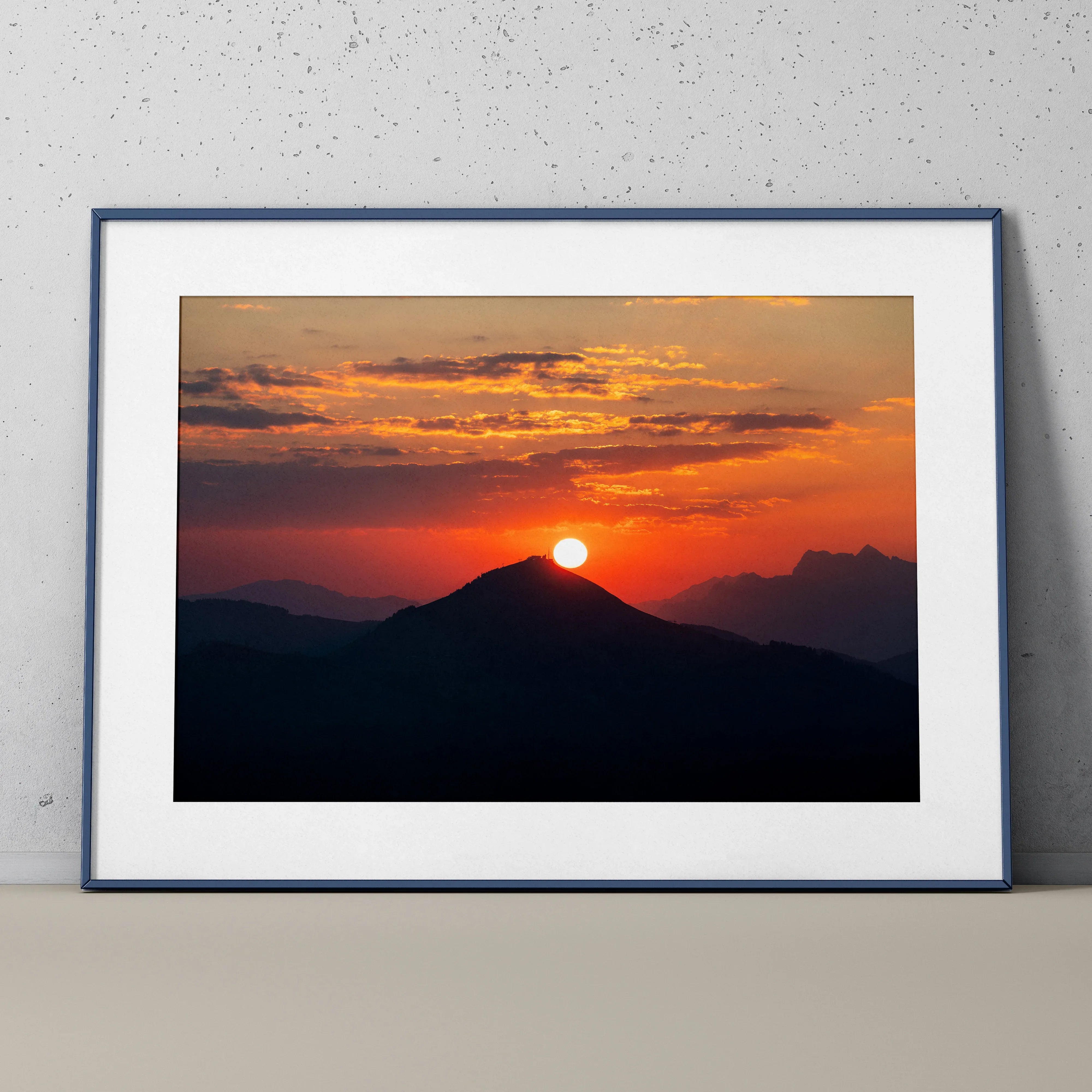 Vibrant Mountains Sunset Wall Art Poster - Throttle Designs