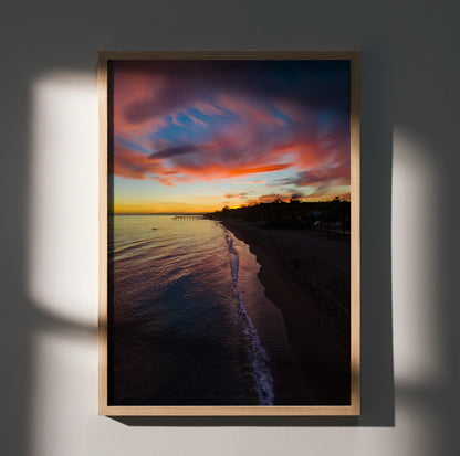 Vibrant Beach Sunset Poster for Wall Art Decor | Vertical - Throttle Designs