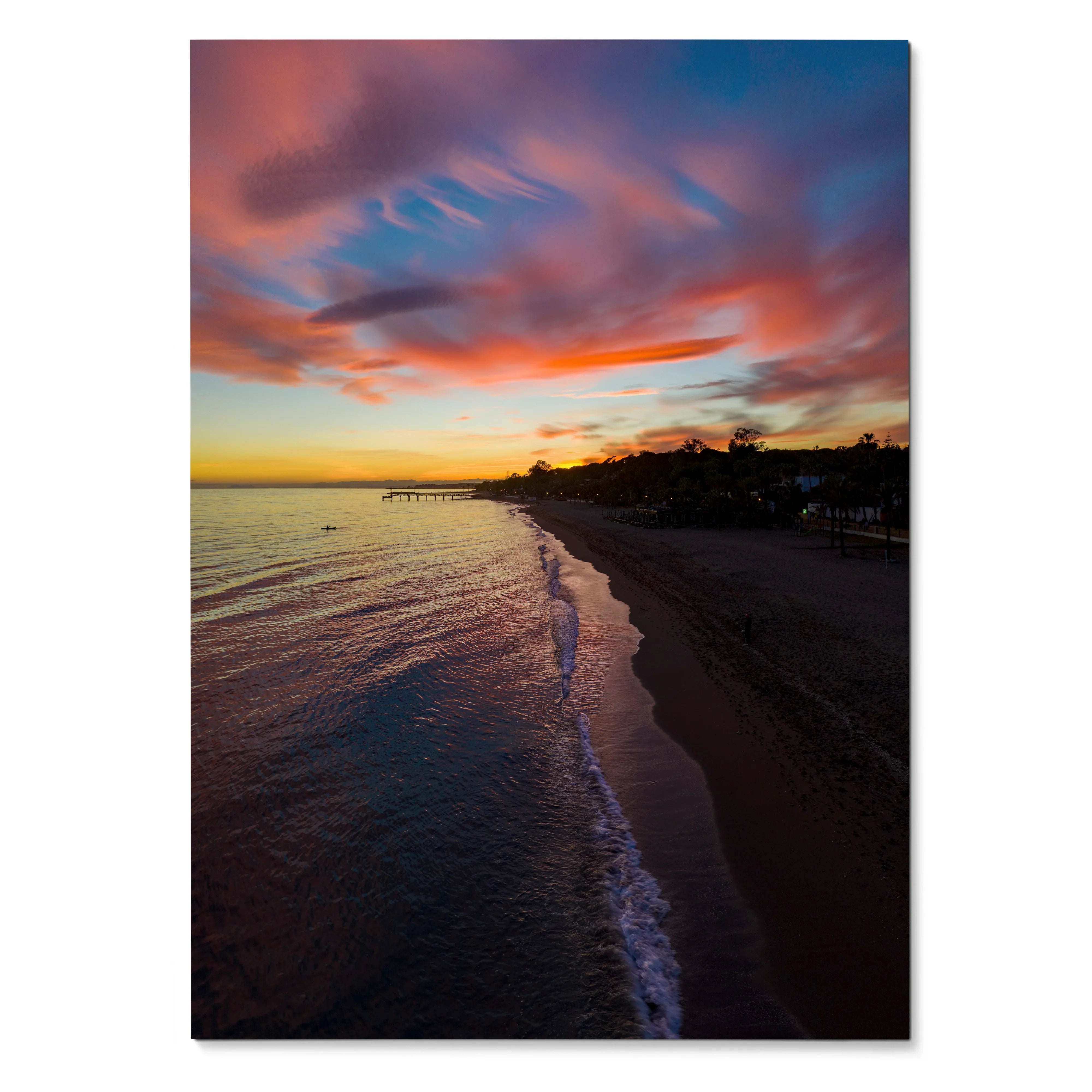 Vibrant Beach Sunset Poster for Wall Art Decor | Vertical - Throttle Designs