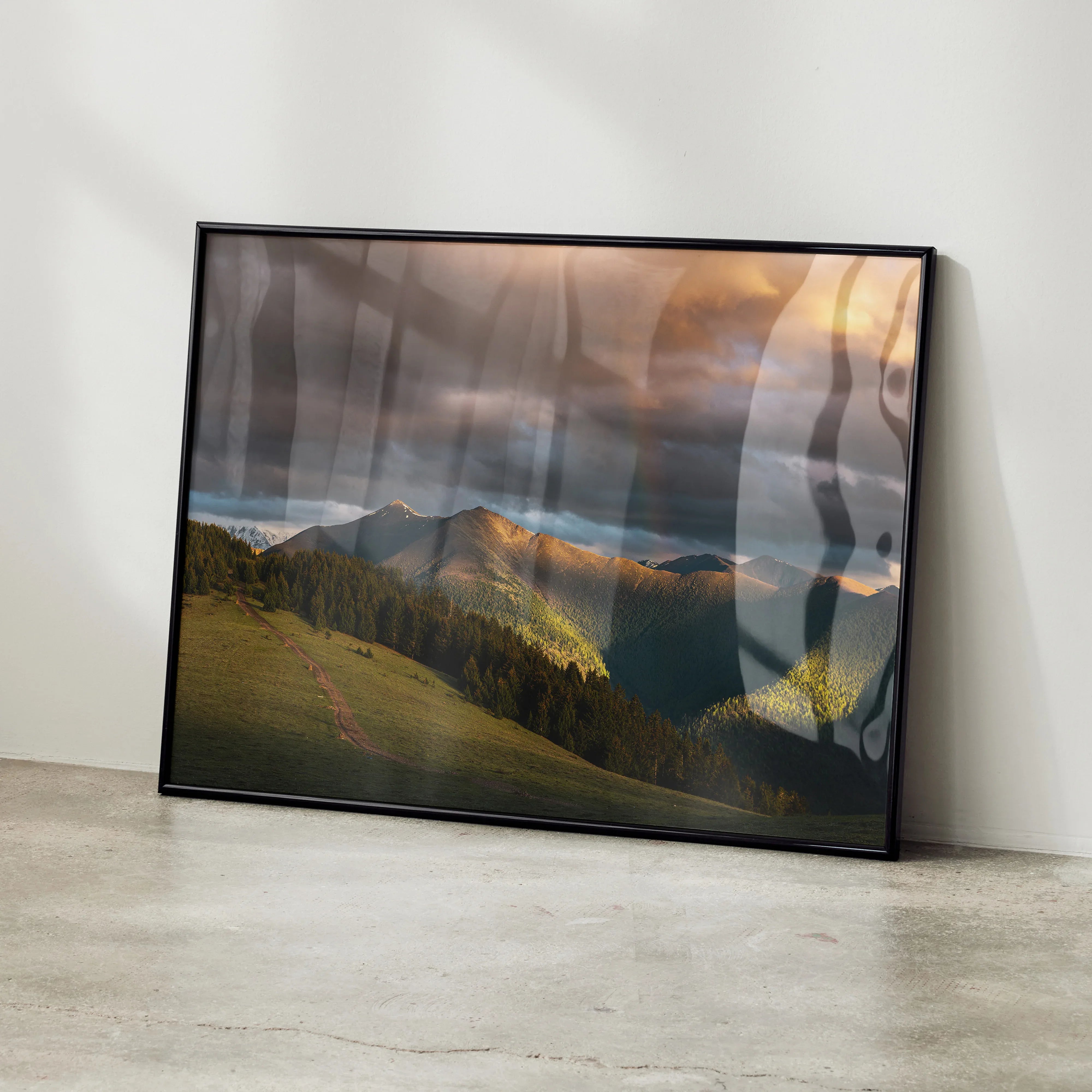 Majestic Mountains Sunset Wall Art Poster - Throttle Designs