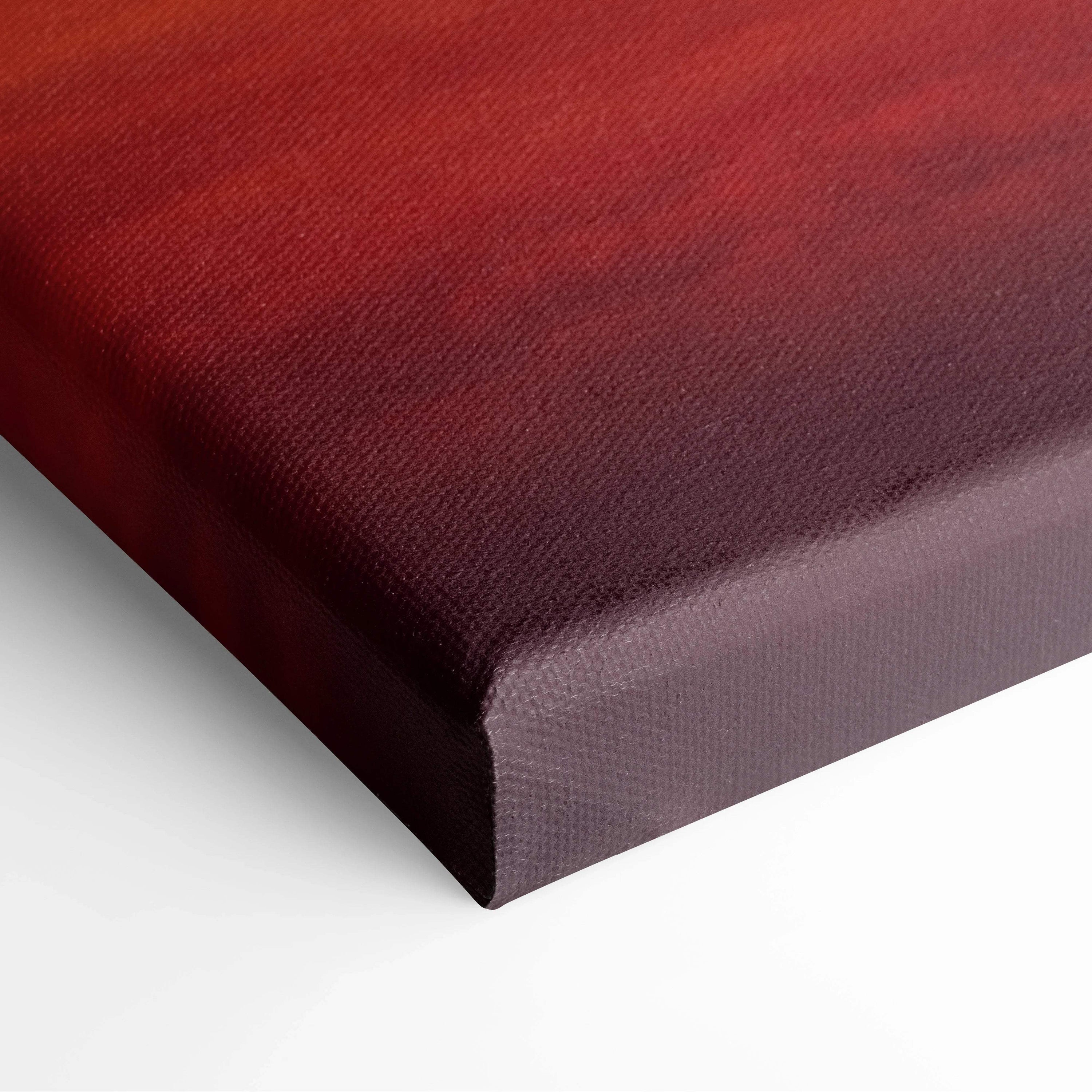 Deep red textured canvas with burgundy edges, cinematic pyramids sunrise art