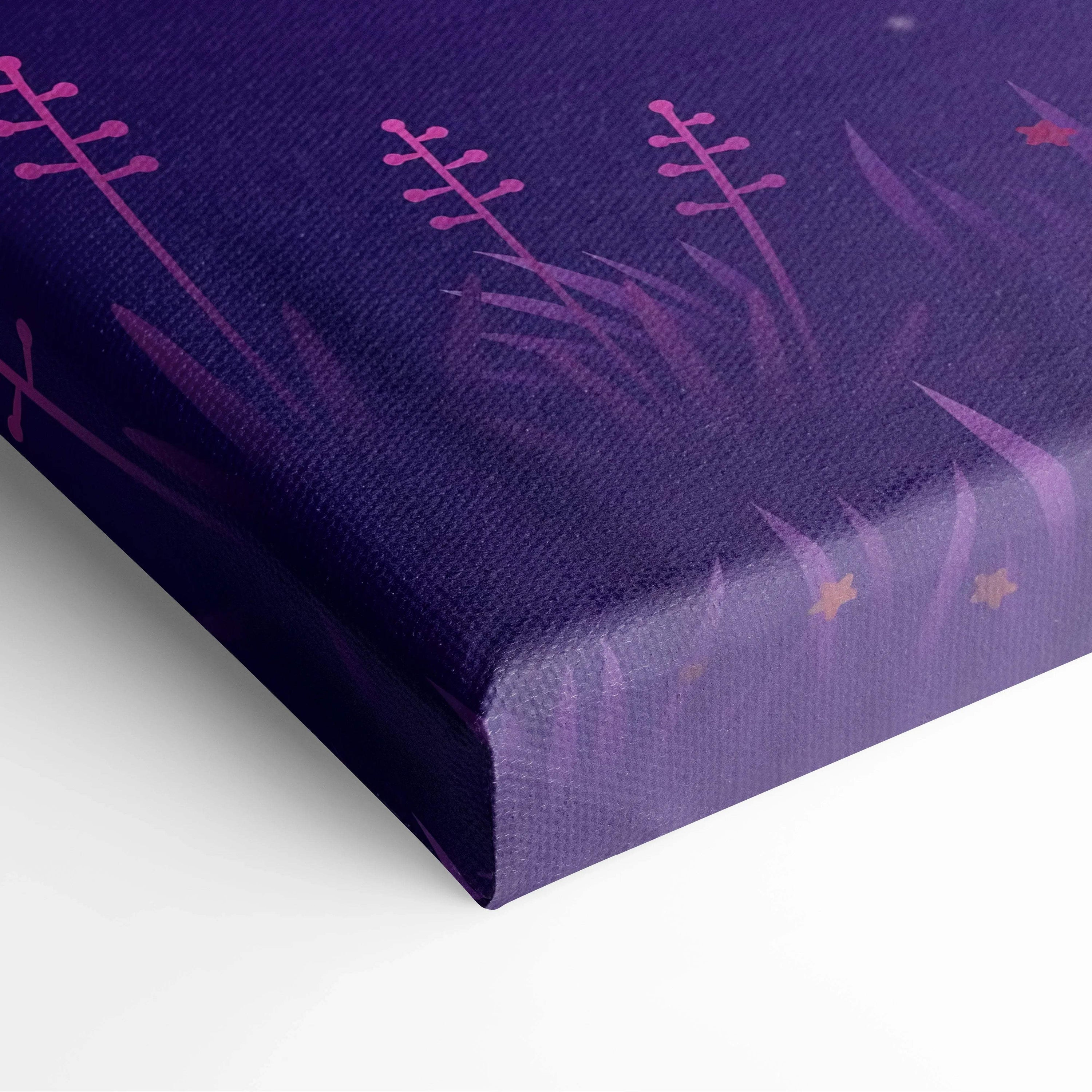 Deep purple lavender stalks with gold stars canvas print