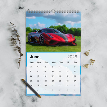 2026 Car Calendar | Supercar Wall Calendar